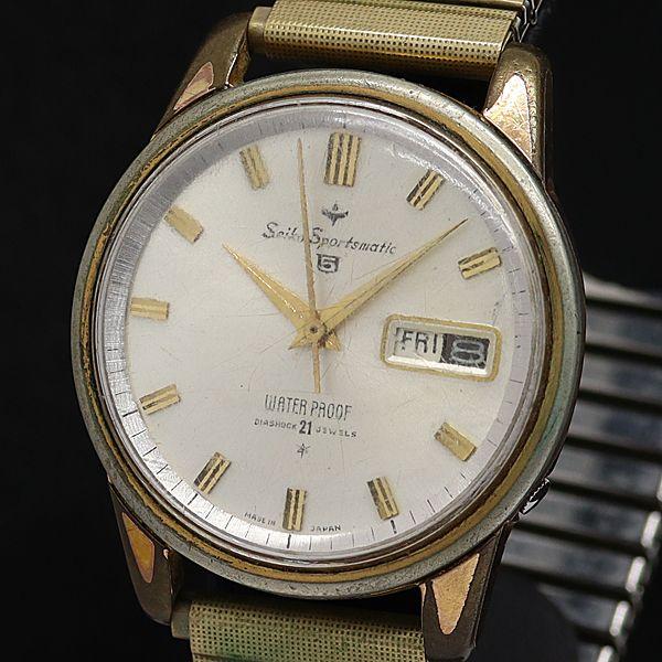 セイコー AT/自動巻 セイコー5 スポーツマチック デイデイト 21石 ラウンド シルバー文字盤 ...