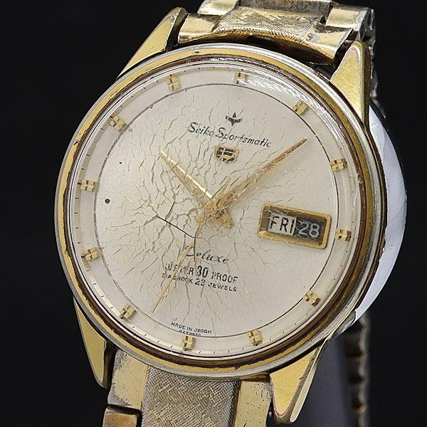 セイコー AT/自動巻 セイコー5 スポーツマチック デラックス デイデイト 30石 ラウンド シル...