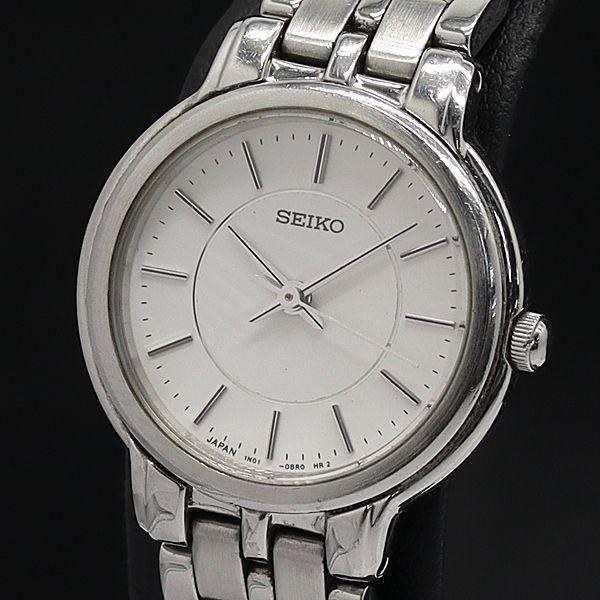 稼働 良品 セイコー QZ 1N01-0AP0 スピリット ラウンド シルバー文字盤 レディース腕時...