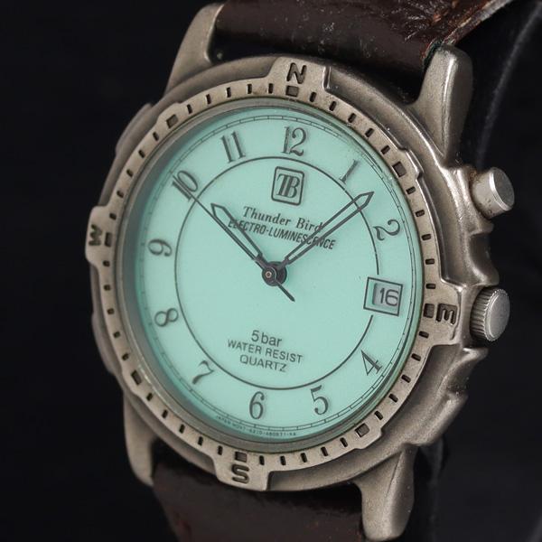 シチズン サンダーバード 6210-A85277 QZ グリーン文字盤 デイト メンズ腕時計 KRH...