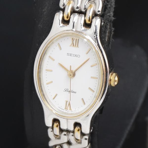 QZ セイコー 1F21-5A80 BELFINA 白文字盤 レディース腕時計 2000000 NS...