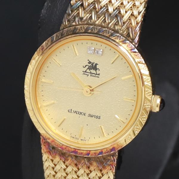 QZ 石付 ELVENCE EL-525D ゴールド文字盤 レディース腕時計 2000000 NSK...