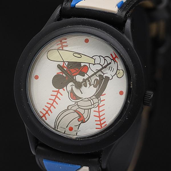 保/箱付 ウォルトディズニー QZ 白 ベースボール ミニーマウス キャラクター文字盤 レディース腕...