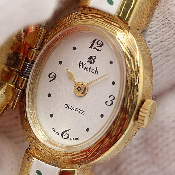 稼動 良品 Watch QZ アンティーク オーバル ホワイト文字盤 レディース腕時計 MTM 25...