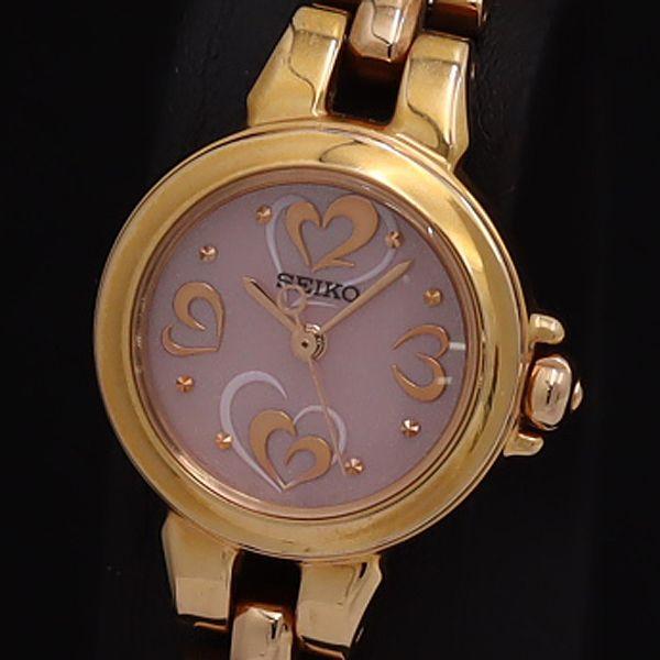 セイコー 電波ソーラー V111-0AG0 904124 QZ ピンク文字盤 レディース腕時計 SG...