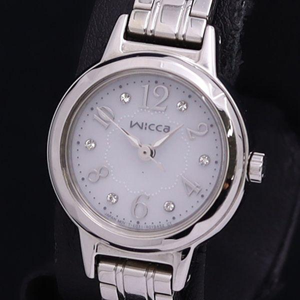 稼動 良品 ウィッカ QZ 石付き ラウンド シルバー文字盤 レディース腕時計 MTM 200000...