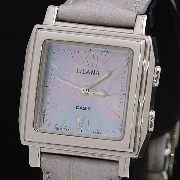 保/箱付 カシオ LILANA 電波ソーラー LNA-6DJ-7AJF QZ シェル文字盤 レディー...