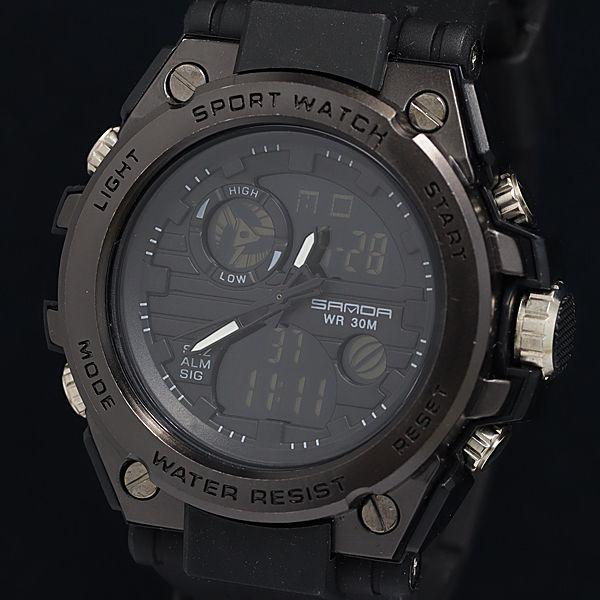 稼動 良品 QZ 箱付 サンダ SANDA スポーツウォッチ 739 CR2016 30ｍ デジアナ...