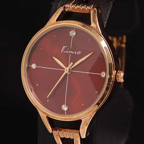 箱付 良品 Kimio Z6278M QZ 4P石付 赤文字盤 レディース腕時計 KTR 20000...