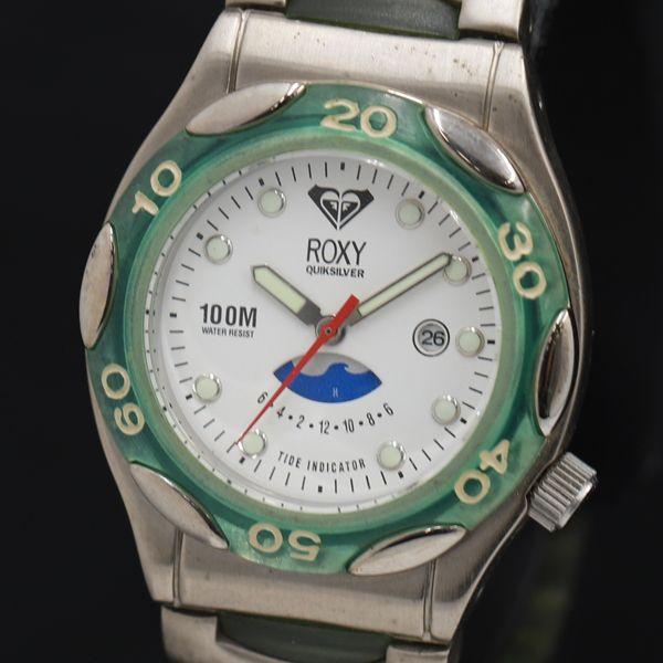 QZ 良品 ロキシー 100M クイックシルバー RXT600 白文字盤 デイト レディース腕時計 ...