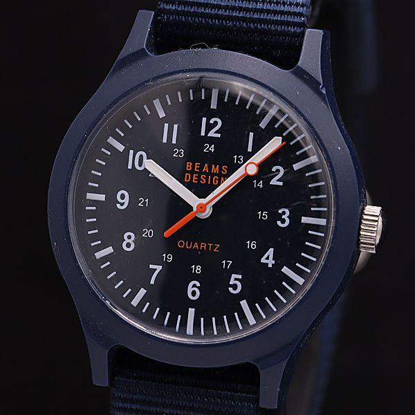 ビームスデザイン QZ ブラック文字盤 QZ メンズ腕時計 KMR 2550000 NSK