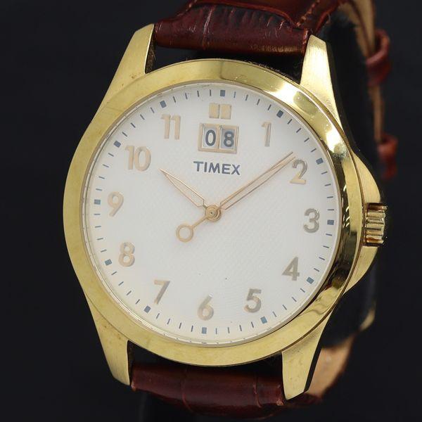 稼動 QZ 良品 タイメックス SR621SW V6 白文字盤 デイト レディース腕時計ZKRK 2...