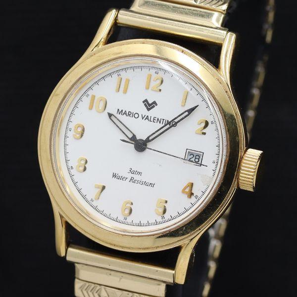稼働 マリオバレンチノ MV-503 デイト QZ ホワイト文字盤 メンズ腕時計 TKD 20000...