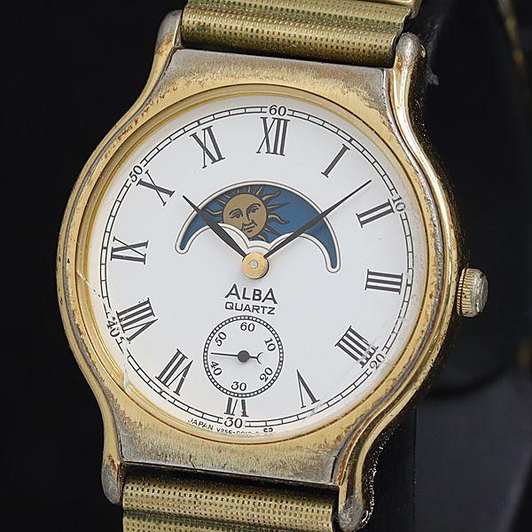 セイコー アルバ V256-0010 ムーンフェイズ QZ 白文字盤 レディース腕時計 KTR 20...