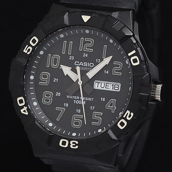 稼動 カシオ MRW-210H QZ 黒文字盤 デイデイト メンズ腕時計 KTR 2000000 N...