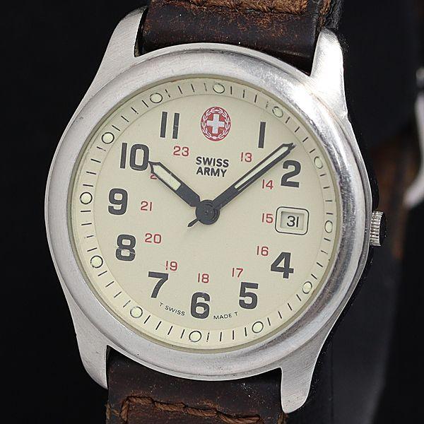 稼動 スイスアーミー 25325 QZ 茶色系文字盤 デイト レディース腕時計 KTR 200000...