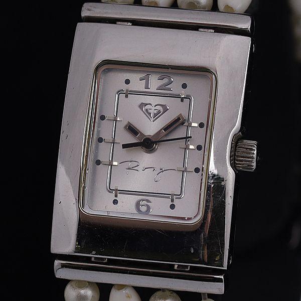 稼働 良品 ロキシー W0728Z QZ シルバー文字盤 スクエア レディース腕時計 OSW 200...