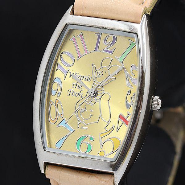 保/箱付 東京ディズニー QZ プーさん/ピグレット シャンパンゴールド文字盤 レディース腕時計 K...
