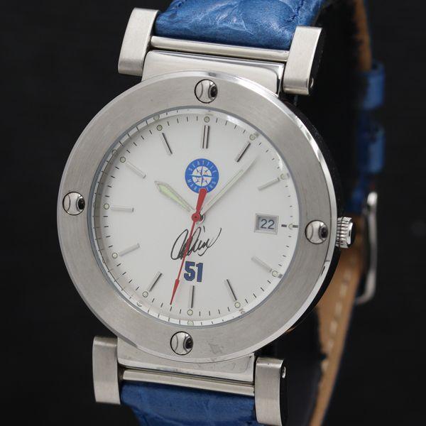 稼働 シアトルマリナーズ デイト イチロー QZ ホワイト文字盤 メンズ/レディース腕時計 TKD ...