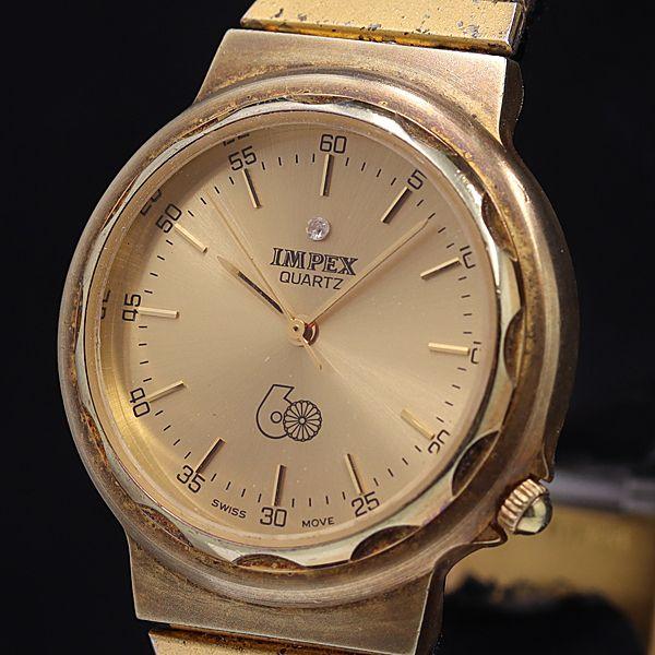 稼働 インペックス QZ ゴールド文字盤 石付 60 天皇陛下御在位60年記念 レディース腕時計 K...