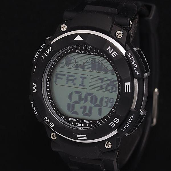 稼動 ラドウェザー QZ ムーンフェイズ タイドグラフ デジタル文字盤 メンズ腕時計 2000000...