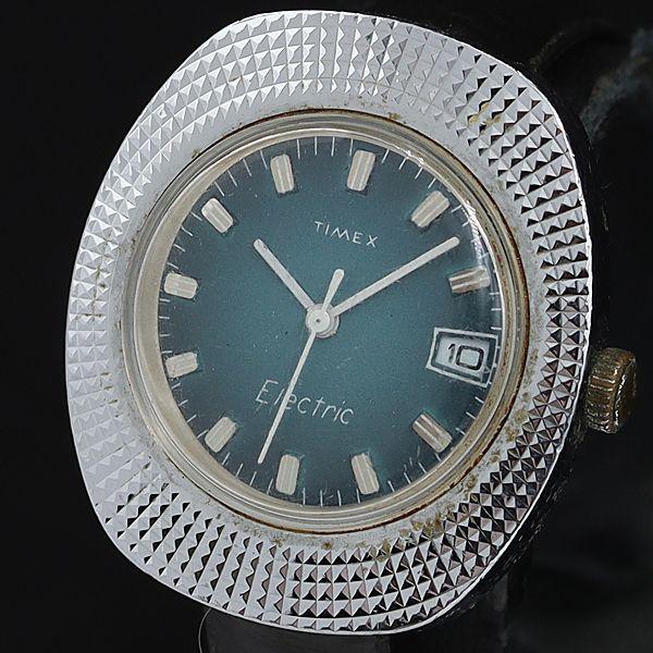 タイメックス エレクトリック QZ 青文字盤 ラウンド レディース腕時計 OSW 2000000 N...