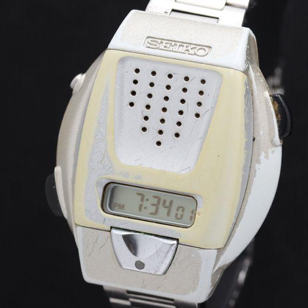 稼働 セイコー A860-4001 音声デジタル QZ デジタル文字盤 メンズ腕時計 TKD 200...