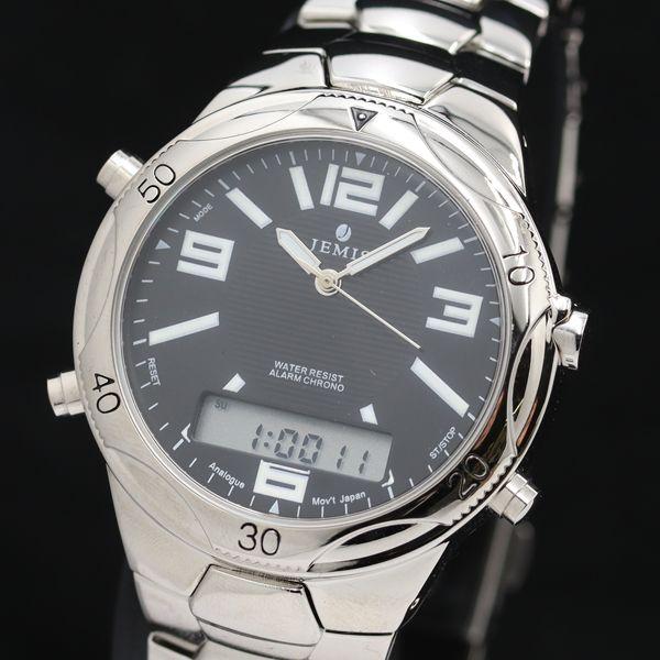 保/箱付 稼働 ジェミス JS-1 QZ ブラック文字盤 メンズ腕時計 TKD 2000000 NS...