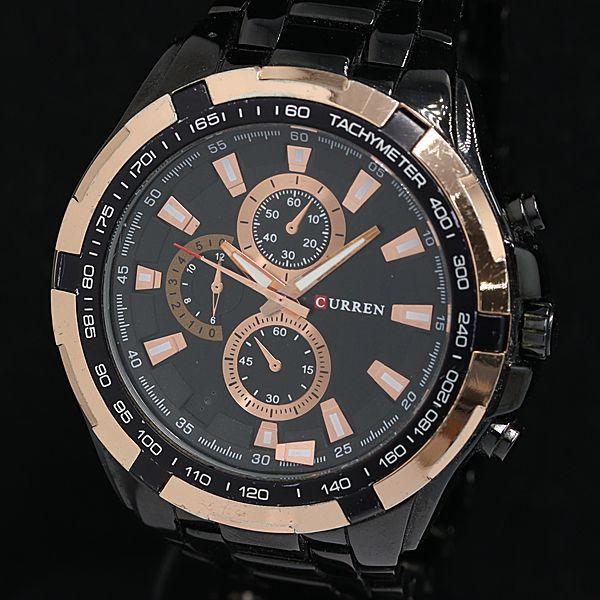 稼動 カレン M:8023 QZ 黒文字盤 クロノグラフ メンズ腕時計 KTR 2000000 NS...