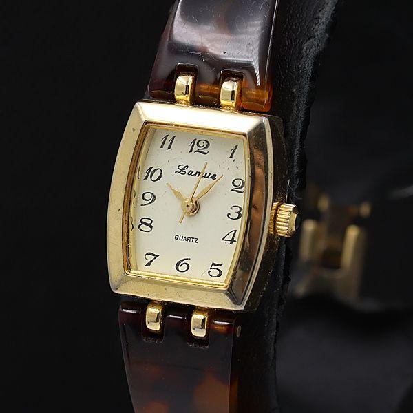 稼働 ジェイアクシス QZ ラムー アイボリー文字盤 べっ甲柄 レディース腕時計 KMR] 2000...