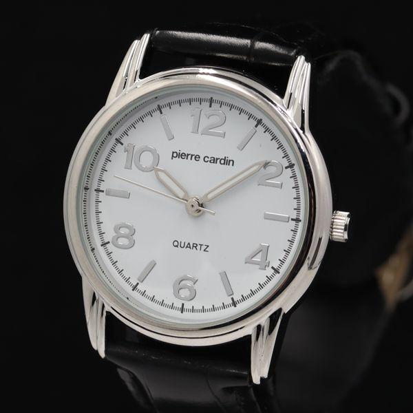 稼働 ピエールカルダン QZ ホワイト文字盤 PC-801 メンズ腕時計 KMR 2000000 N...