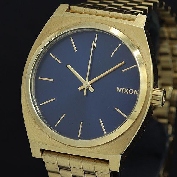 稼働 ニクソン 100M 17D QZ ネイビー文字盤 ラウンド メンズ腕時計 OSW 200000...