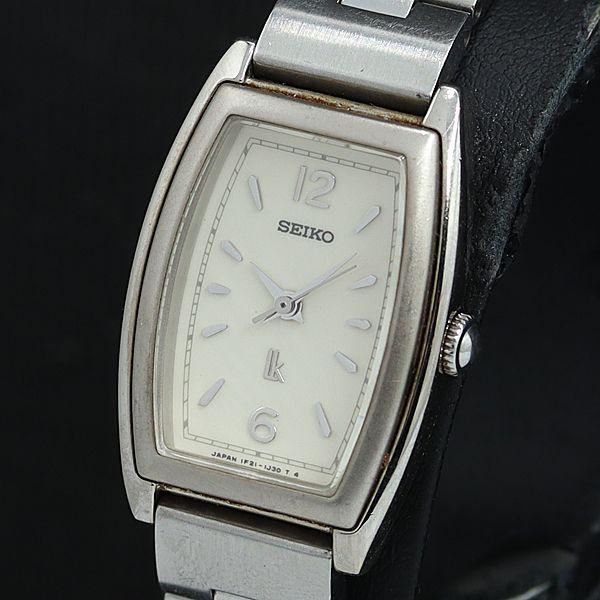 セイコー ルキア 1F21-5D30 QZ アイボリー文字盤 トノー型 レディース腕時計 OSW 2...