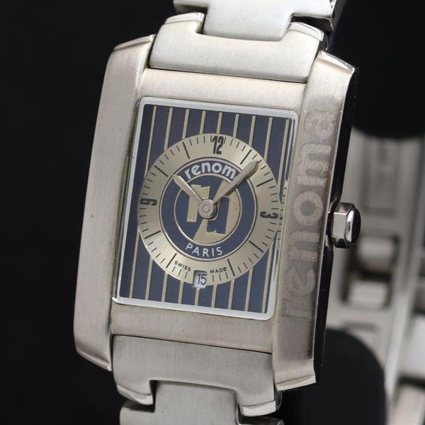 レノマ スクエア デイト QZ ネイビー文字盤 メンズ/レディース腕時計 TKD 2000000 N...