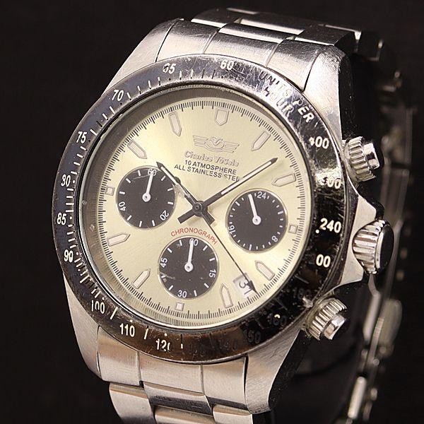 シャルルホーゲル CV-8005 QZ ゴールド文字盤 RA412 クロノグラフ デイト ラウンド ...