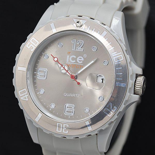 稼働 良品 アイスウォッチ QZ シルバー文字盤 ラウンド デイト レディース腕時計 OSW 200...