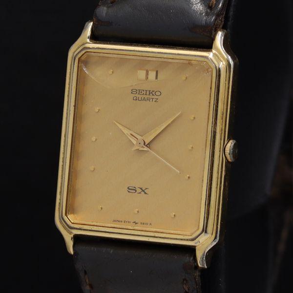 稼働 セイコー 5Y31-5A30 SX スクエア QZ イエロー文字盤 レディース腕時計 TKD ...