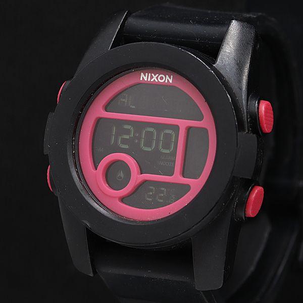 稼働 ニクソン 100M ザユニット40 QZ デジタル文字盤 ラウンド メンズ腕時計 OSW 20...