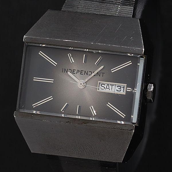 インディペンデント SLY 1502-003220-01 QZ 黒グラデーション文字盤 スクエア メ...