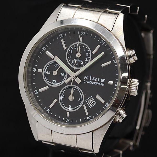 キリエ QZ クロノグラフ YM92-KW00 ブラック文字盤 デイト メンズ腕時計 KMR 200...