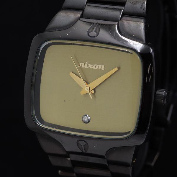 ニクソン 6E 石付 イエスイッツリアル スクエア QZ ゴールド文字盤 メンズ/レディース腕時計 ...