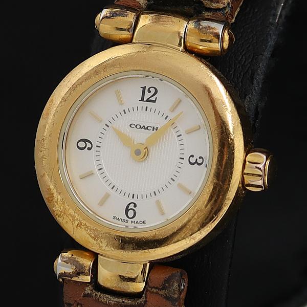 稼働 良品 コーチ 6.254.808 QZ 白文字盤 レディース腕時計 OSW 2000000 N...
