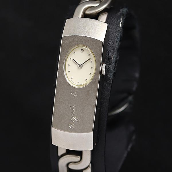 稼働 良品 アニエスベー v220-6530 QZ 白文字盤 レディース腕時計 OSW 200000...