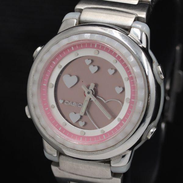 カシオ 3799 LAW-25 ラウンド ハート QZ ピンク文字盤 レディース腕時計 TKD 20...