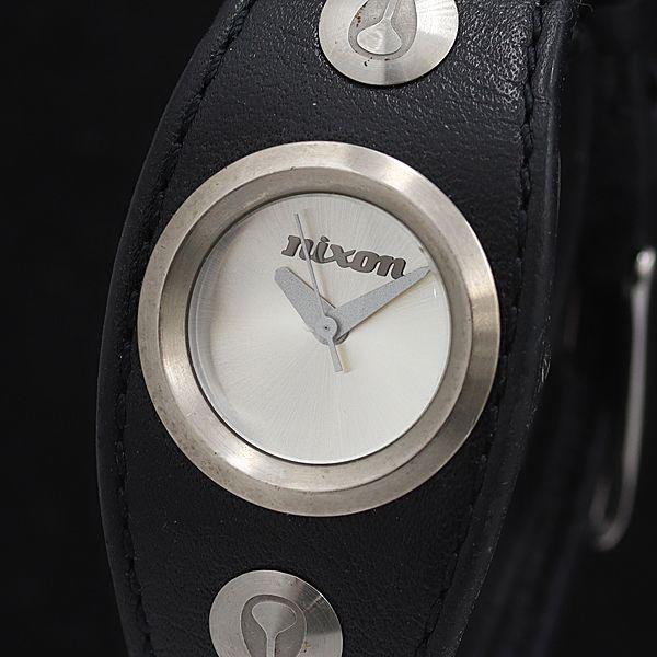 稼動 ニクソン QZ 3F シルバー文字盤 ラウンド メンズ腕時計 2000000 NSK OMI
