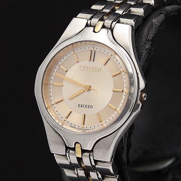 シチズン エクシード QZ オレンジ文字盤/シルバー系 3330-H32426 レディース腕時計 K...