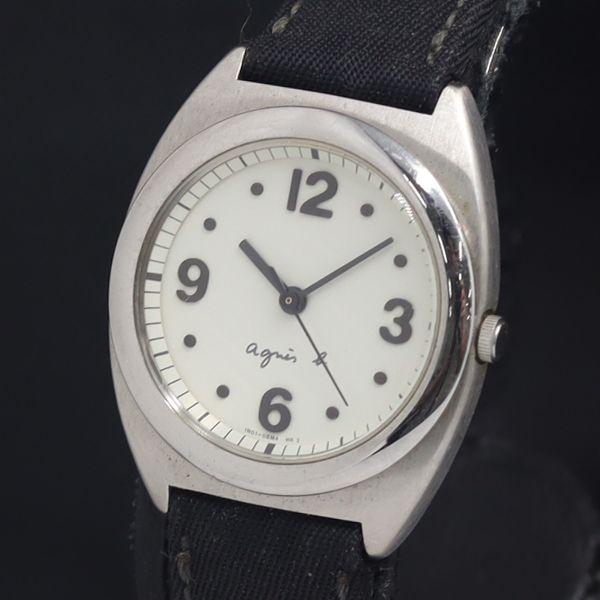 稼動 QZ アニエスベー 1N01-0AM0 白文字盤 レディース腕時計 KRK 2000000 N...