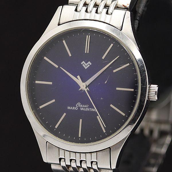 稼働 マリオバレンチノ QZ ブルー文字盤 MV-507 メンズ腕時計 KMR 2000000 NS...