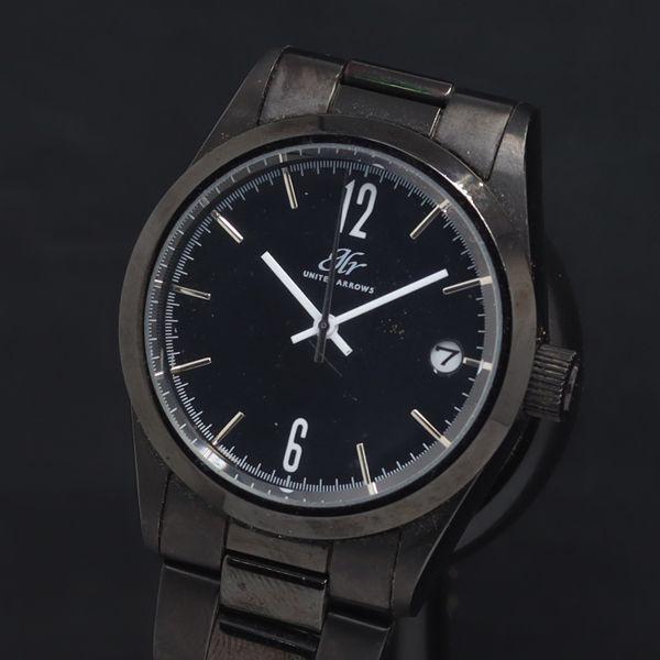 稼動 QZ ユナイテッドアローズ 黒文字盤 ラウンド レディース腕時計 KRK 2000000 NS...