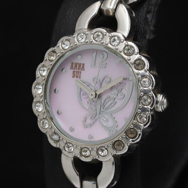 稼働 アナスイ VC11-K970 石付 ラウンド QZ シェル文字盤 レディース腕時計 TKD 2...